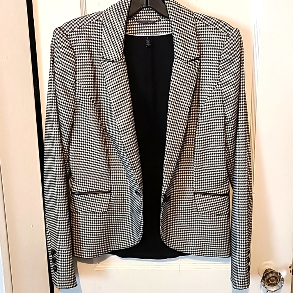 Whbm Single-Button Houndstooth Blazer - image 3